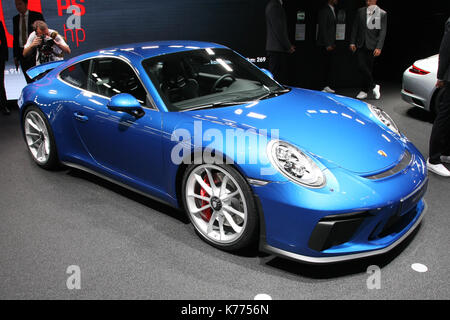 Francfort en Allemagne. 13 sep, 2017. Porsche 911 GT3 de l'afficheur pendant l'exposition de moteur de Francfort IAA 2017 à Francfort en Allemagne le 13 septembre 2017. crédit : maik boenisch/pacific press/Alamy live news Banque D'Images