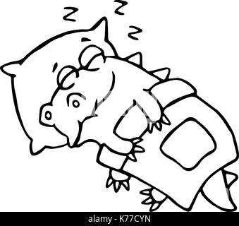 Sleeping Dragon. vector illustration. funny mignon personnage imaginaire. Illustration de Vecteur