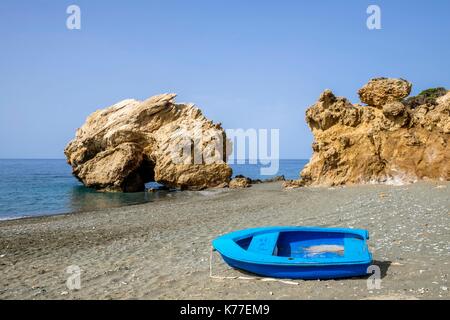 La Grèce, la Crète, Héraklion, plage du petit village côtier de Tertsa Banque D'Images