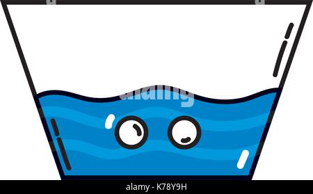 Seau d'eau pour nettoyer les vêtements de conception Illustration de Vecteur