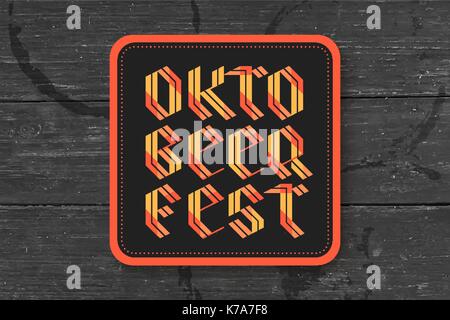 Coaster avec lettrage pour la bière Oktoberfest Illustration de Vecteur