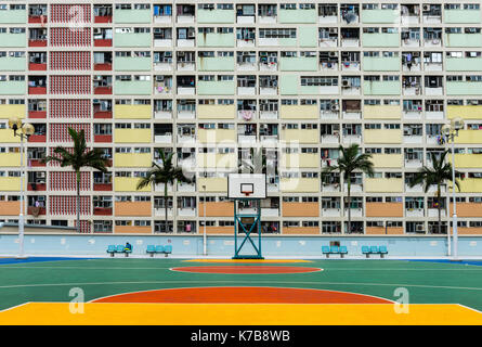 Choi Hung Estate, un des plus vieux quartiers de Hong Kong. Il est situé dans le district de Wong Tai Sin Kowloon. Hong Kong. Voir à partir de S Banque D'Images