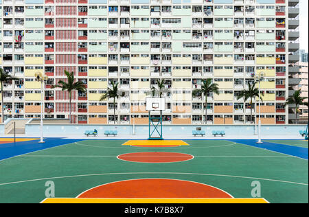 Choi Hung Estate, un des plus vieux quartiers de Hong Kong. Il est situé dans le district de Wong Tai Sin Kowloon. Hong Kong. Voir à partir de S Banque D'Images