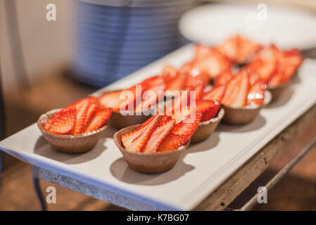 Tartelettes aux fraises Banque D'Images