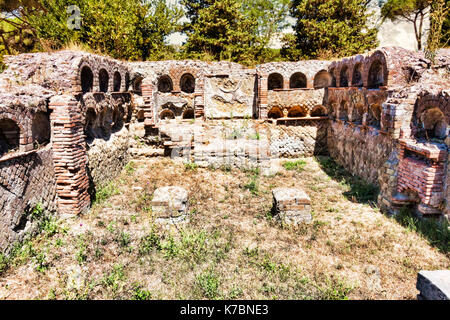 Nécropole romaine d'un columbarium dans l'ancienne ostia - Italie Banque D'Images