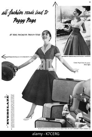 1956 La publicité pour la mode Page Peggy. Banque D'Images