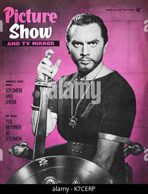 Vintage Photo de couverture du magazine Show du 21 novembre 1959, avec Yul Brynner dans Salomon et Saba. Banque D'Images