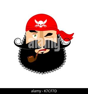 Clignant pirate tête emoji. gladl l'émotion de l'obstruction face. pilzmarmelade joyeux avatar. vector illustration Illustration de Vecteur