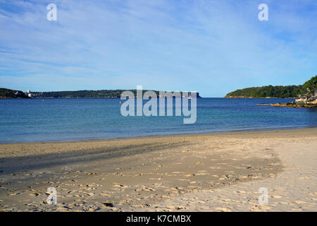 Vue de la plage de Balmoral dans Mosman, Sydney, Nouvelle-Galles du Sud, Australie. Banque D'Images
