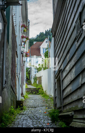 Ses rues colorées dans le centre de Bergen en Norvège - 1 Banque D'Images