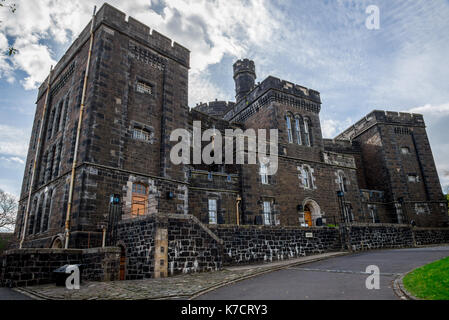 Vue avant du stirling pittoresque vieille prison, style médiéval, bâtiment central Scotland Banque D'Images