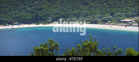 Vue sur Andisamos beach à Kefalonia, Grèce Banque D'Images