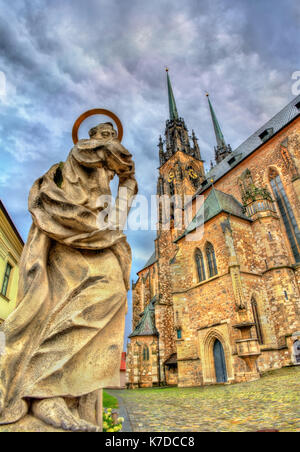 Statue à la cathédrale des Saints Pierre et Paul à Brno, République tchèque Banque D'Images