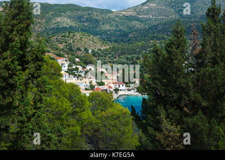 Le magnifique village d'Assos Kefalonian Banque D'Images