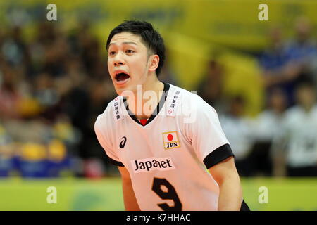 Osaka, Japon. 15 sep, 2017. Satoshi ide (JPN) volley-ball : fivb world grand Champions Cup 2017 Men's match entre le Japon 1-3 de l'Italie à l'osaka centre municipal de sports à Osaka, Japon . Crédit : naoki nishimura/aflo sport/Alamy live news Banque D'Images