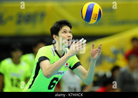 Osaka, Japon. 15 sep, 2017. akihiro yamauchi (JPN) volley-ball : fivb world grand Champions Cup 2017 Men's match entre le Japon 1-3 de l'Italie à l'osaka centre municipal de sports à Osaka, Japon . Crédit : naoki nishimura/aflo sport/Alamy live news Banque D'Images