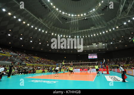 Osaka, Japon. 15 sep, 2017. vue générale : volleyball fivb world grand Champions Cup 2017 Men's match entre le Japon 1-3 de l'Italie à l'osaka centre municipal de sports à Osaka, Japon . Crédit : naoki nishimura/aflo sport/Alamy live news Banque D'Images