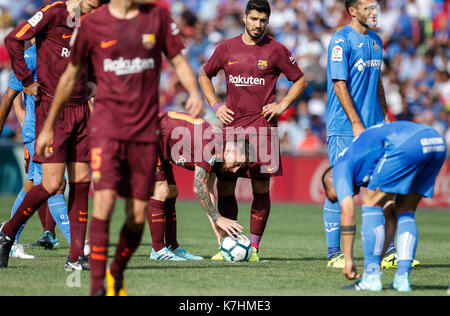 Getafe, Espagne. 17 Septembre, 2017. LaLiga correspondance entre Getafe et le FC Barcelone au Coliseum Alfonso Pérez, Getafe, Madrid. © ABEL F. ROS/Alamy Live News Banque D'Images