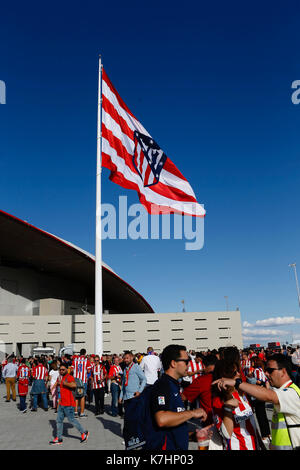 Inauguration de la Metropolitan Wanda Stadium. La Liga entre l'Atlético de Madrid vs Malaga CF au stade Wanda Metropolitano de Madrid, Espagne, le 16 septembre 2017 . Banque D'Images