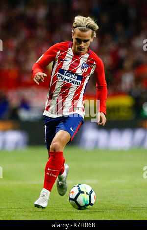 Madrid, Espagne. 16 Septembre, 2017. Antonie Griezmann (7) joueur de l'Atlético de Madrid. La Liga entre l'Atlético de Madrid vs Malaga CF au stade Wanda Metropolitano de Madrid, Espagne, le 16 septembre 2017 . Gtres más información : crédit en ligne Comuniación,S.L./Alamy Live News Banque D'Images