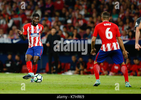 Madrid, Espagne. 16 Septembre, 2017. Thomas Teye Partey (5) joueur de l'Atlético de Madrid. La Liga entre l'Atlético de Madrid vs Malaga CF au stade Wanda Metropolitano de Madrid, Espagne, le 16 septembre 2017 . Gtres más información : crédit en ligne Comuniación,S.L./Alamy Live News Banque D'Images