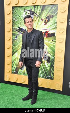 Los Angeles, CA, USA. 16 sep, 2017. justin theroux à arrivés pour la première de film - lego, regency Westwood Village Theatre, los angeles, ca septembre 16, 2017. crédit : Elizabeth goodenough/everett collection/Alamy live news Banque D'Images