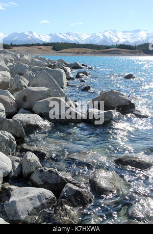 Lac Pukaki canterbury ile sud Nouvelle zelande Banque D'Images