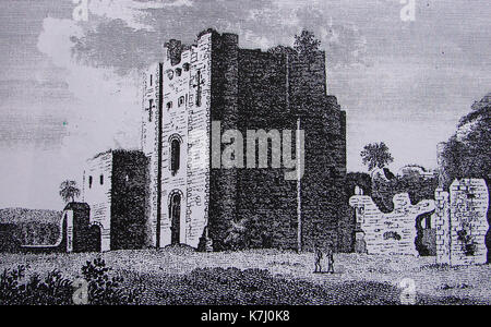 Une gravure de 1775 848 Château, Cumbria, Royaume-Uni Banque D'Images