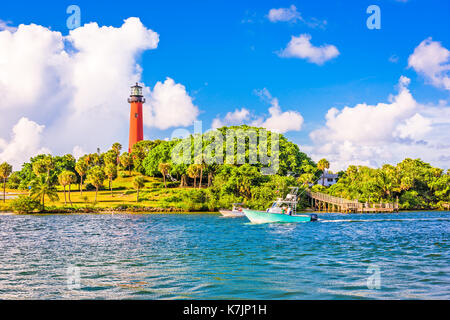 Jupiter, Floride, États-Unis d'inlet et light house. Banque D'Images