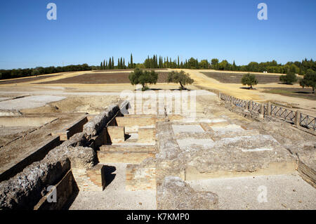 Restes d'anciens édifices romains d'italica Banque D'Images