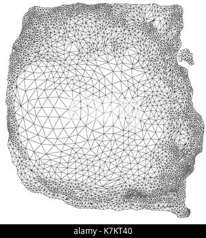 Un réseau complexe de triangulation delauney numérique, dessin illustration géométrique abstraite Banque D'Images