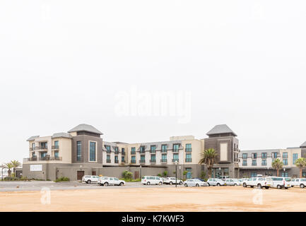 Swakopmund, Namibie - 30 juin 2017 : the strand hotel à Swakopmund, dans le désert du Namib sur la côte atlantique de la namibie Banque D'Images