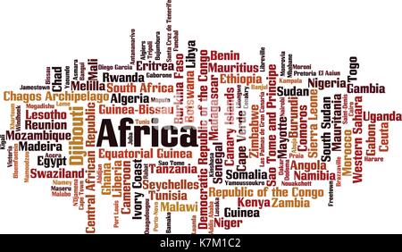 Pays en Afrique mot concept cloud. vector illustration Illustration de Vecteur