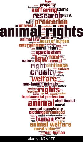 Animal Rights mot concept cloud. vector illustration Illustration de Vecteur