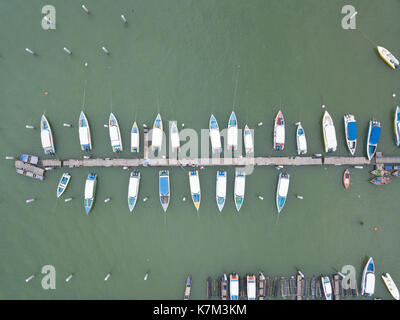 Vue de dessus de bateaux à Pattaya Banque D'Images