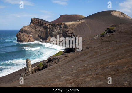 Paysage volcanique, dos Capelinhos Vulcão, Ponta dos Capelinhos, Capelo, île de Faial, Açores, Portugal Banque D'Images