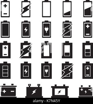 Icon Set de batterie Illustration de Vecteur