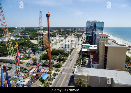 Myrtle Beach Caroline du Sud, océan Atlantique, centre-ville, boulevard de l'océan Nord, SkyWheel, grande roue, vue aérienne depuis la télécabine, SC170516089 Banque D'Images