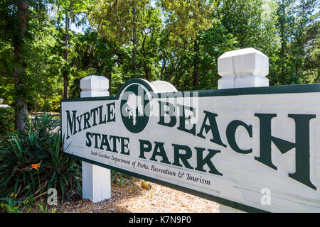 Myrtle Beach South Carolina, Myrtle Beach State Park, panneau d'entrée, SC170516128 Banque D'Images