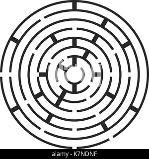 Labyrinthe, labirynth ronde symbole vecteur icône concevoir. Belle illustration isolé sur fond blanc Illustration de Vecteur