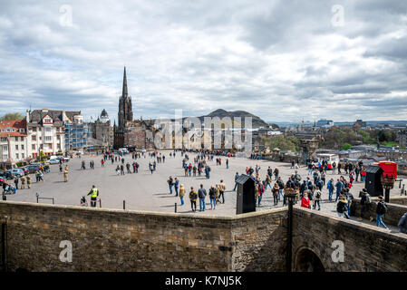 Vue de l'esplanade, Édimbourg tattoo militaire, lieu de mur de château Banque D'Images