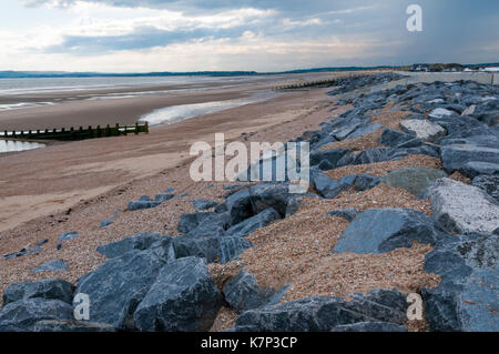 La fin de l'après-midi à Camber Sands dans l'East Sussex. Banque D'Images