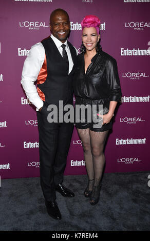 West Hollywood, Californie, USA. 15 sep, 2017. équipages de Terry et Rebecca king-crews arrive pour l'hebdomadaire de divertissement à la partie pré emmy Sunset Tower Hotel. crédit : Lisa o'connor/zuma/Alamy fil live news Banque D'Images