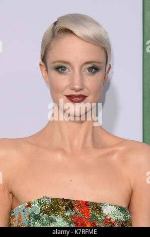 Westwood, Californie 16 septembre 2017. Andrea Riseborough à la première de Los Angeles de la Bataille Des Sexes le 16 septembre 2017 à Westwood, en Californie. Crédit: David Edwards/Media Punch/Alay Live News Banque D'Images