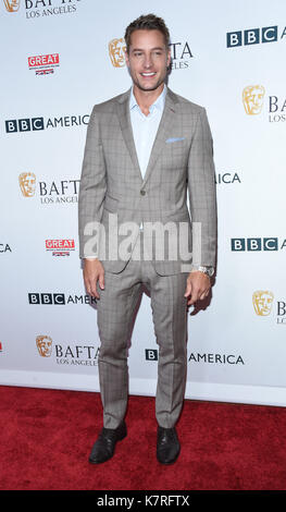 Los Angeles, Californie, USA. 16 sep, 2017. Justin Hartley arrive pour le bafta tv tea party 2017 au Beverly Hilton Hotel. crédit : Lisa o'connor/zuma/Alamy fil live news Banque D'Images