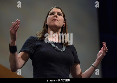 Bournemouth, Royaume-Uni. Sep 17, 2017. Jo Swinson MP, Chef adjoint du Parti libéral-démocrate, fait un discours à la Conférence d'automne des libéraux démocrates. Credit : Mark Kerrison/Alamy Live News Banque D'Images