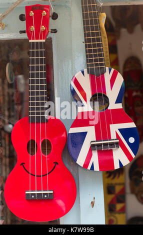 Guitar shop à Hastings Banque D'Images