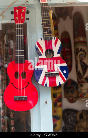 Guitar shop à Hastings Banque D'Images