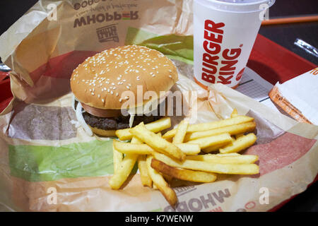 Burger King Whopper meal Banque D'Images