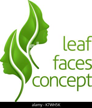 Leaf concept visages Illustration de Vecteur